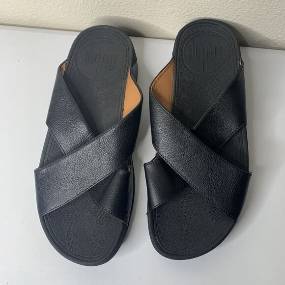 Fitflop Rosa All Black Platform Sandals Comfy Women’s Sz 11 - Picture 1 of 8